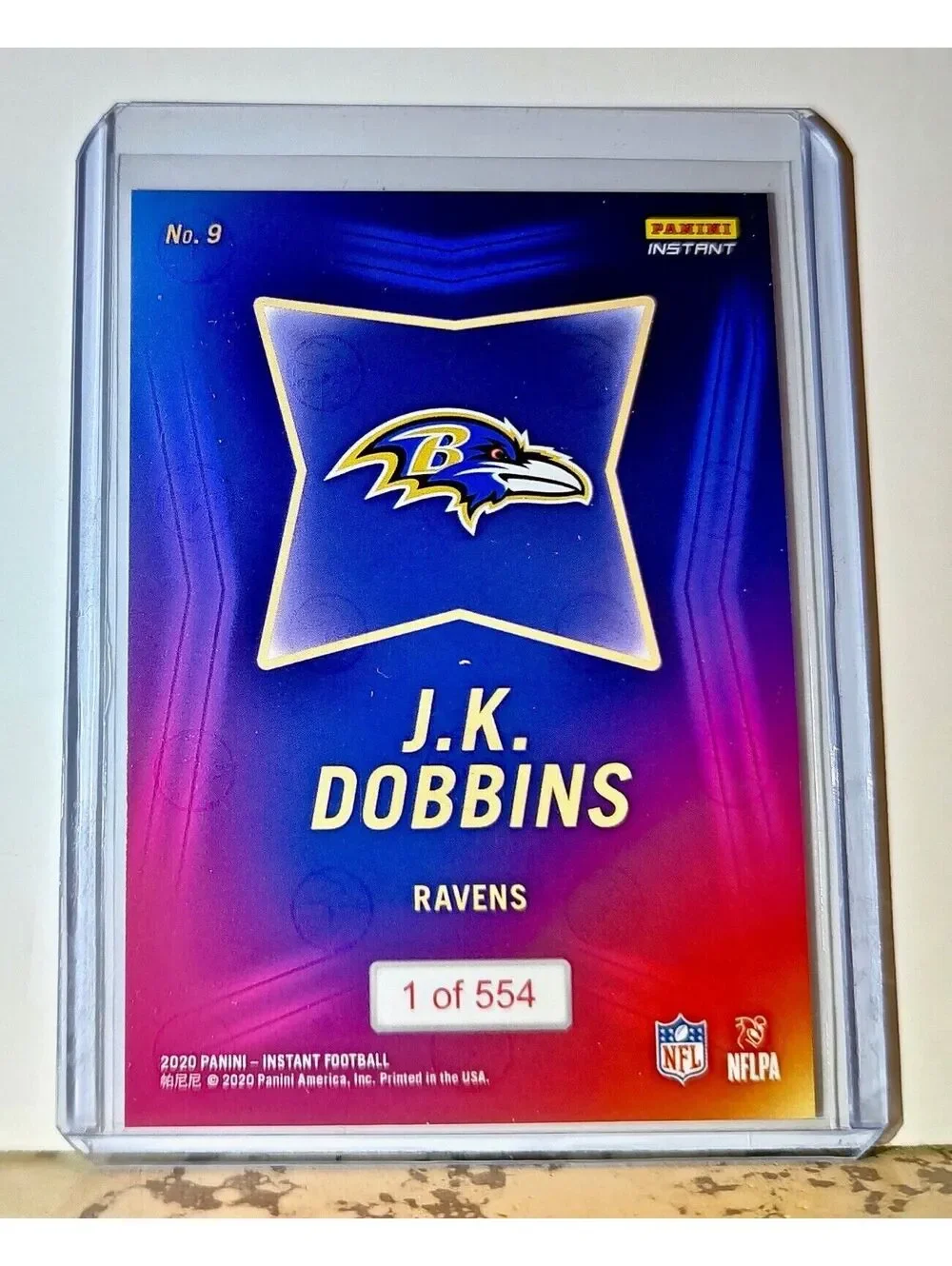 J.K. Dobbins 2020 NFL Draft Night NFL #9 Football Card Ravens 1 of 554